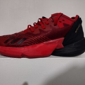 Adidas D O N MITCHELL Red and Black Athletic Shoes with Advanced Cushioning